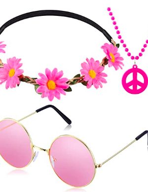 Fantasia Infantil Hippie Colar Óculos e Tiara Fantasia Infantil Hippie Colar Óculos e Tiara