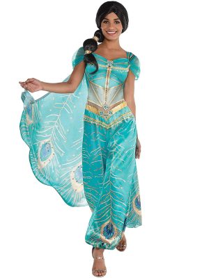 Fantasia Jasmine Luxo Adulto Clássica Luxo Verde Fantasia Jasmine Luxo Adulto Clássica Luxo Verde
