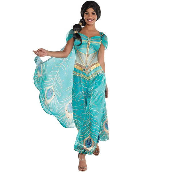 Fantasia Jasmine Luxo Adulto Clássica Luxo Verde Fantasia Jasmine Luxo Adulto Clássica Luxo Verde