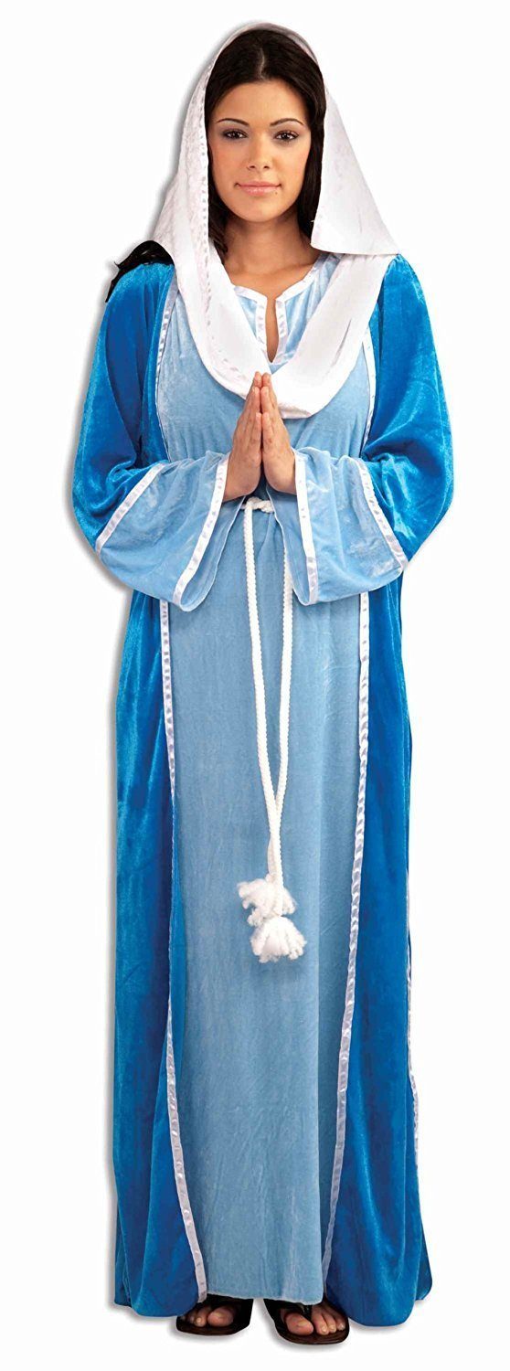 Fantasia Maria mãe de Jesus Adulto Luxo Fantasia Maria mãe de Jesus Adulto Luxo