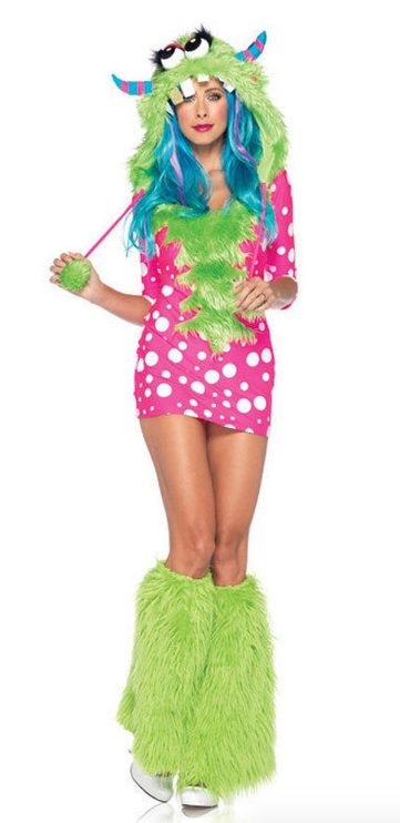Fantasia Monstro Verde Adulto Feminino Luxo