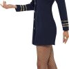 Fantasia Piloto de Avião Adulto Feminino Clássico