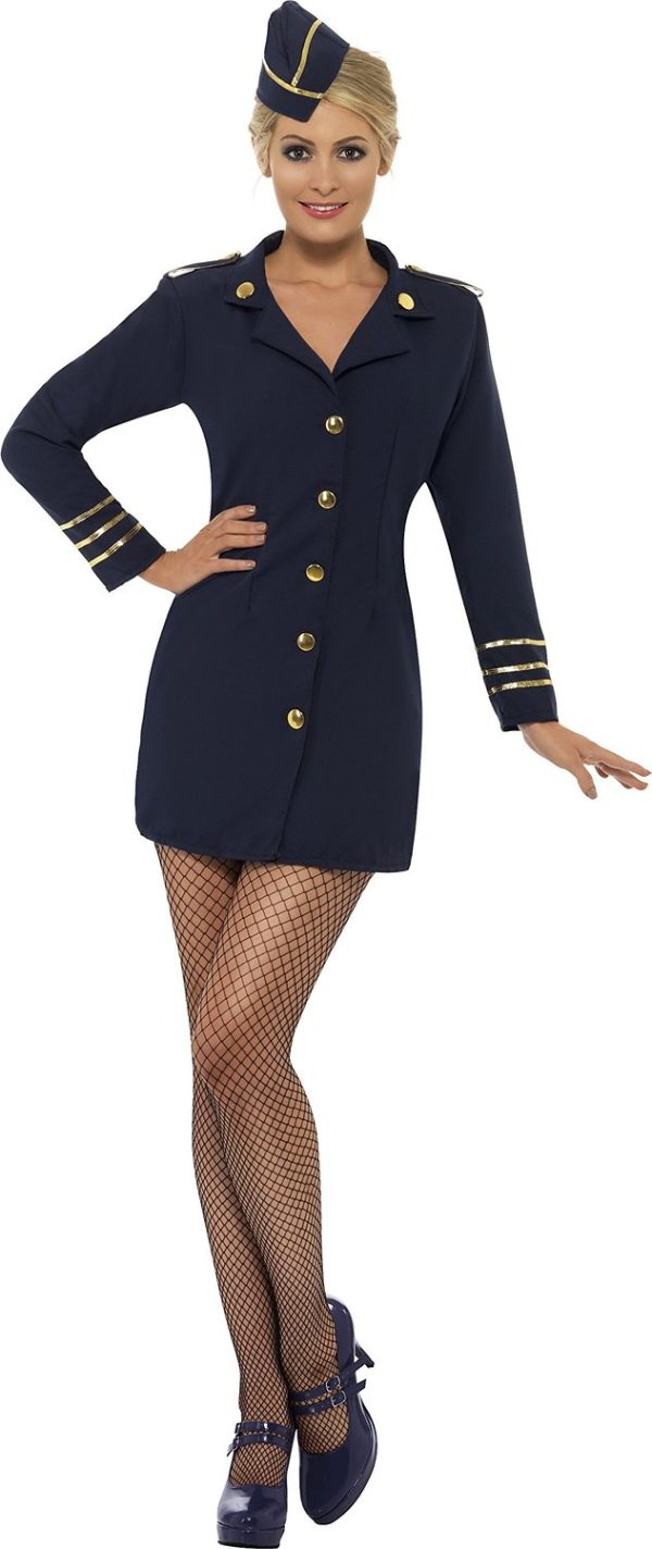 Fantasia Piloto de Avião Adulto Feminino Clássico Fantasia Piloto de Avião Adulto Feminino Clássico