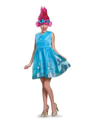Fantasia Poppy Trolls Adulto Luxo