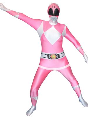 Fantasia Power Rangers Luxo Rosa Adulto