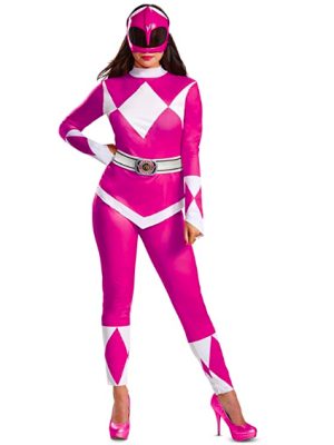 Fantasia Power Rangers Rosa Adulto Luxo Nova