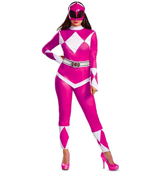 Fantasia Power Rangers Rosa Adulto Luxo Nova Fantasia Power Rangers Rosa Adulto Luxo Nova