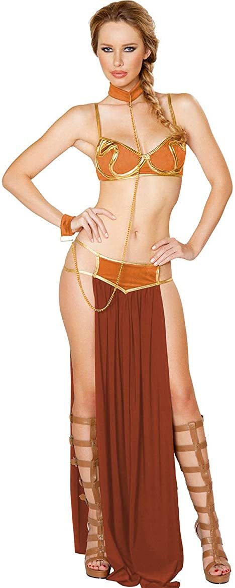 Fantasia Princesa Leia Escrava Star Wars Adulto Sexy Luxo
