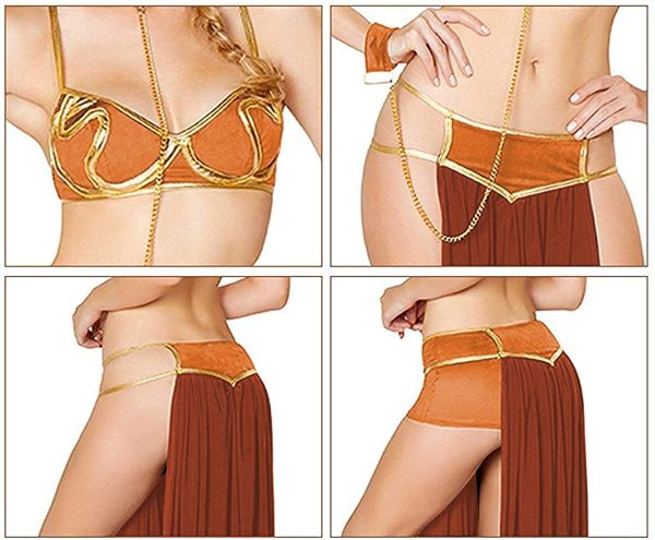 Fantasia Princesa Leia Escrava Star Wars Adulto Sexy Luxo