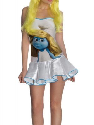 Fantasia Smurfs Smurfete Adulto Feminina Luxo