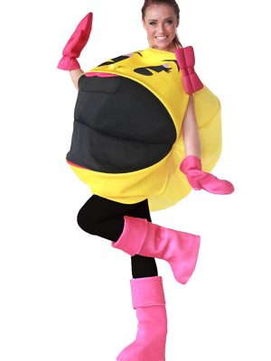 Fantasia Sra PacMan Pac Man Luxo Adulto Feminino Fantasia Sra PacMan Pac Man Luxo Adulto Feminino