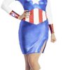 Fantasia Vestido Capitão América Adulto Feminino