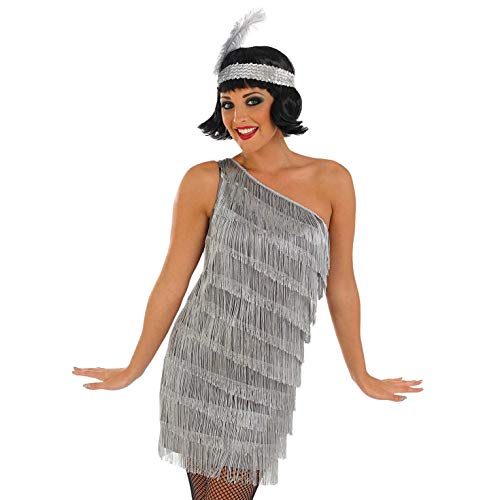 Fantasia Vestido de Franjas Anos 20 Adulto Luxo Manga Única Fantasia Vestido de Franjas Anos 20 Adulto Luxo Manga Única