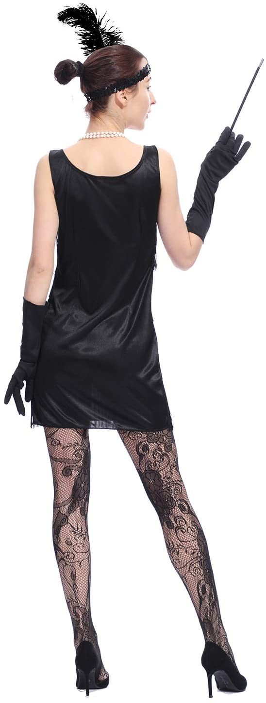 Fantasia Vestido de Franjas Anos 20 Luxo Adulto