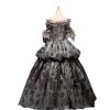 Fantasia Vestido Maria Antonieta Cinza Medieval Renacença Vitoriano