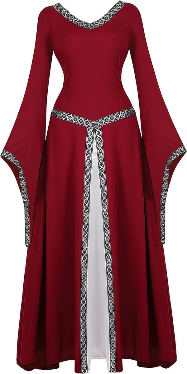 Fantasia Vestido Mulher Vitoriana Medieval Adulto Feminino Fantasia Vestido Mulher Vitoriana Medieval Adulto Feminino