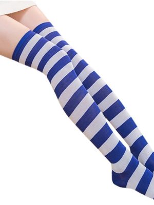 Meia Calça Listrada Azul e Preto Adulto Meia Calça Listrada Azul e Preto Adulto