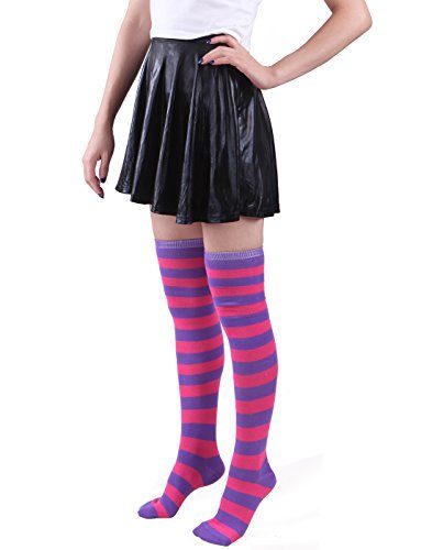 Meia Calça Listrada Lilás e Rosa Adulto Meia Calça Listrada Lilás e Rosa Adulto