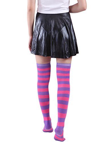 Meia Calça Listrada Lilás e Rosa Adulto Meia Calça Listrada Lilás e Rosa Adulto