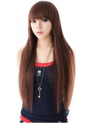 Peruca Adulto feminino Estilo Japonesa Sexy Fibra Sintética Natural Peruca Adulto feminino Estilo Japonesa Sexy Fibra Sintética Natural