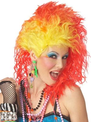 Peruca anos 80 Feminino Cindy Lauper Adulto Peruca anos 80 Feminino Cindy Lauper Adulto