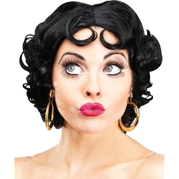 Peruca Betty Boop Luxo Bracelete e Brinco Betty Boop
