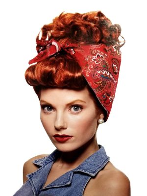 Peruca I Love Lucy lenço Luxo Adulto Peruca I Love Lucy lenço Luxo Adulto