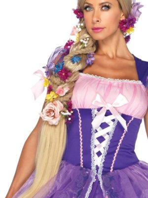 Peruca Trança Adulto Rapunzel Enrolados Luxo