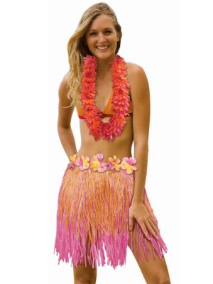 Saia Havaiana Laranja e Rosa Saia Havaiana Laranja e Rosa