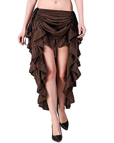 Saia Velho Oeste Luxo Adulto Feminino Várias Cores Saia Longa Mad Max