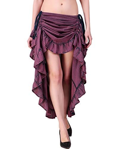 Saia Velho Oeste Luxo Adulto Feminino Várias Cores Saia Longa Mad Max