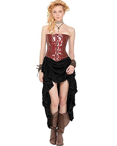Saia Velho Oeste Luxo Adulto Feminino Várias Cores Saia Longa Mad Max