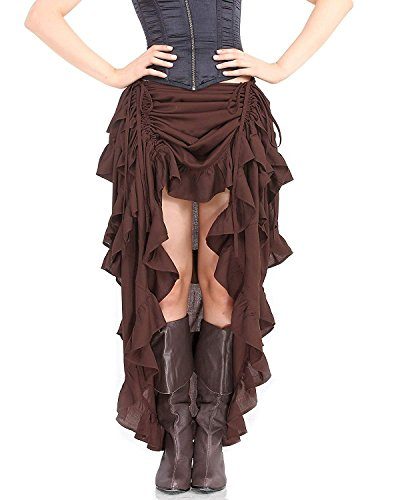 Saia Velho Oeste Luxo Adulto Feminino Várias Cores Saia Longa Mad Max