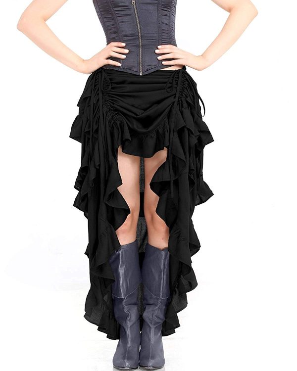 Saia Velho Oeste Luxo Adulto Feminino Várias Cores Saia Longa Mad Max