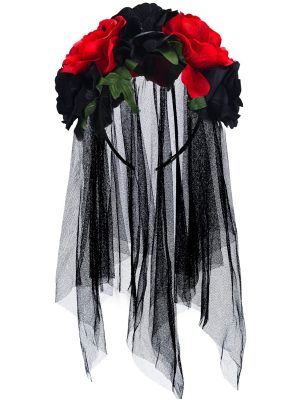 Tiara Flores Caveira Mexicana Adulto Luxo Tiara Flores Caveira Mexicana Adulto Luxo