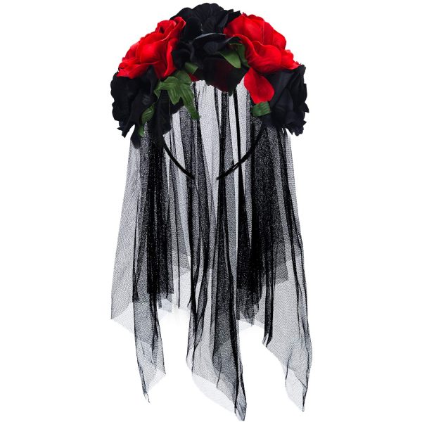 Tiara Flores Caveira Mexicana Adulto Luxo Tiara Flores Caveira Mexicana Adulto Luxo