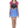 Vestido Fantasia Ana Uma Aventura Congelante Luxo