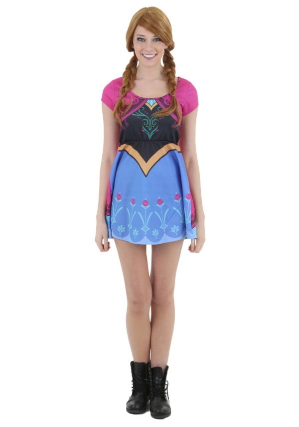 Vestido Fantasia Ana Uma Aventura Congelante Luxo
