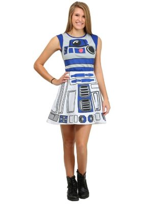 Vestido Fantasia R2D2 Star Wars Adolescente Luxo Vestido Fantasia R2D2 Star Wars Adolescente Luxo