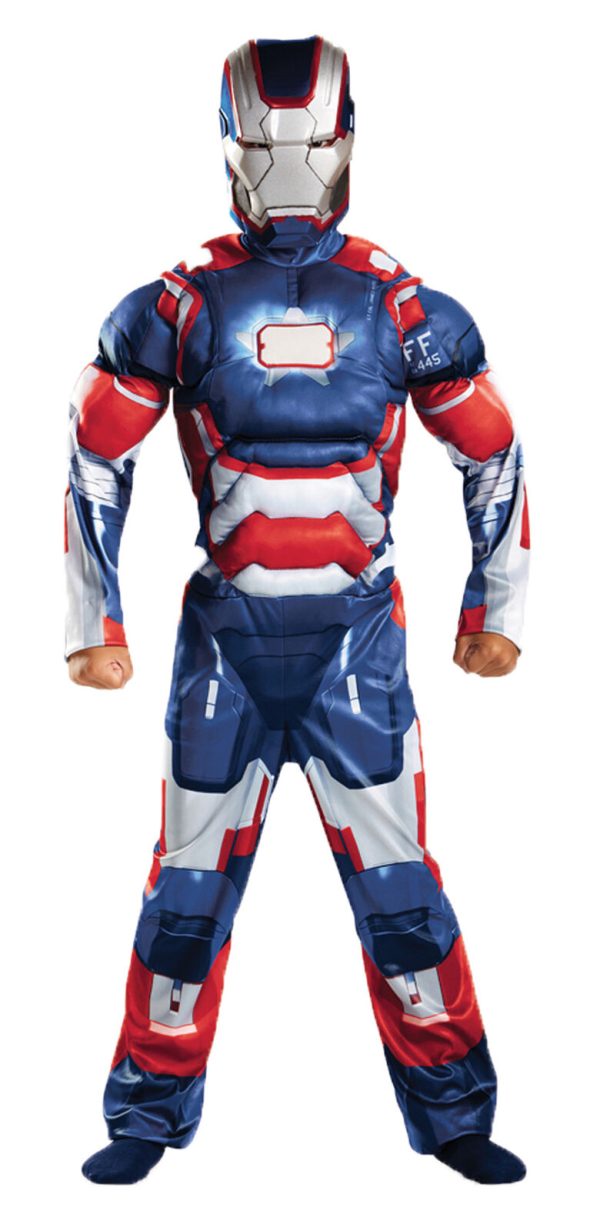 Fantasia Homem de Ferro Infantil Músculos Luz Patriot