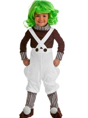 Fantasia Anões Oompa Loopas Fabrica de Chocolate Infantil Luxo