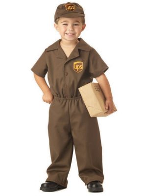 Fantasia Infantil Funcionário do Correio Internacional UPS Fantasia Infantil Funcionário do Correio Internacional UPS