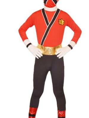Fantasia Power Rangers Ranger Vermelho Samurai Spandex Infantil Fantasia Power Rangers Ranger Vermelho Samurai Spandex Infantil