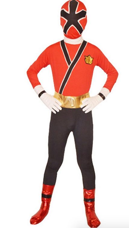 Fantasia Power Rangers Ranger Vermelho Samurai Spandex Infantil Fantasia Power Rangers Ranger Vermelho Samurai Spandex Infantil