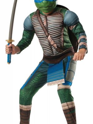 Fantasia Tartarugas Ninja Luxo Leonardo com Músculos Infantil Fantasia Tartarugas Ninja Luxo Leonardo com Músculos Infantil