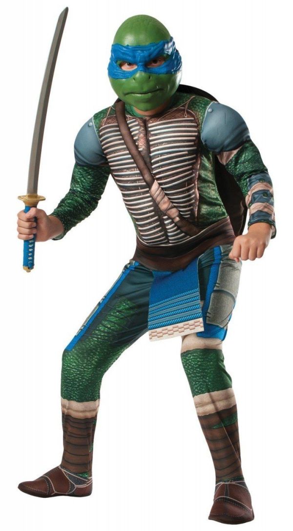 Fantasia Tartarugas Ninja Luxo Leonardo com Músculos Infantil Fantasia Tartarugas Ninja Luxo Leonardo com Músculos Infantil