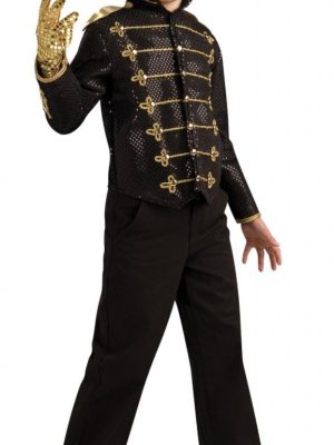 Jaqueta Michael Jackson Infantil Preta Militar Jaqueta Michael Jackson Infantil Preta Militar