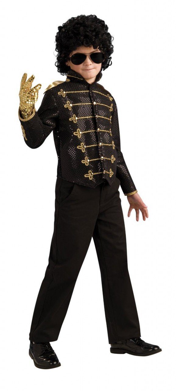 Jaqueta Michael Jackson Infantil Preta Militar