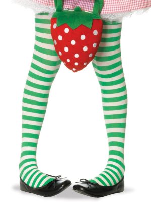 Meia Calça Infantil Listradas Branco e Verde