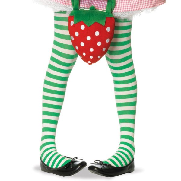 Meia Calça Infantil Listradas Branco e Verde Meia Calça Infantil Listradas Branco e Verde